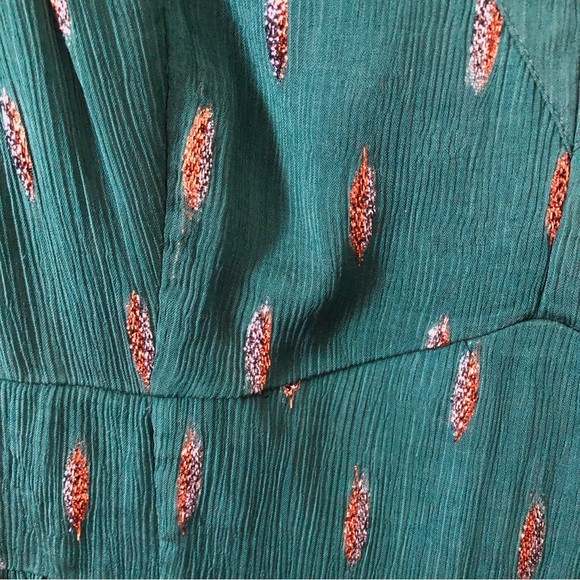 Modcloth Enchanting Evening Maxi Dress NWT Emerald Green and Gold Floor Length - Picture 9 of 16